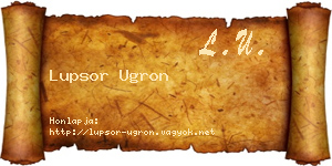 Lupsor Ugron névjegykártya
